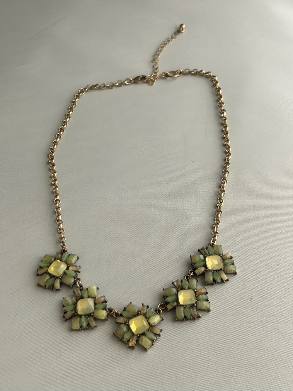 Green Floral Statement Necklace